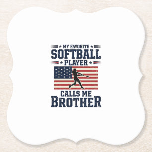 Softball-Bruder-patriotisches-vintage-graviertes-S Untersetzer
