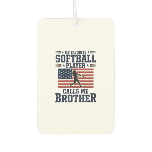 Softball-Bruder-patriotisches Vintage-Gravur-Shirt Autolufterfrischer (Vorderseite)