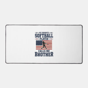 Softball-Bruder-Patriotisches-Vintage-Gravur-Shirt Schreibtischunterlage