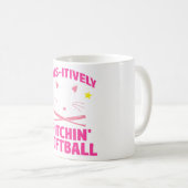 Softball Cat Lover Pitcher Softball Catcher Bat Ba Kaffeetasse (VorderseiteRechts)