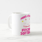 Softball Cat Lover Pitcher Softball Catcher Bat Ba Kaffeetasse (Vorderseite Links)