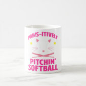 Softball Cat Lover Pitcher Softball Catcher Bat Ba Kaffeetasse (Mittel)