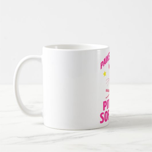 Softball Cat Lover Pitcher Softball Catcher Bat Ba Kaffeetasse (Links)