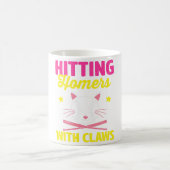 Softball Cat Lover Pitcher Softball Catcher Bat Ba Kaffeetasse (Mittel)