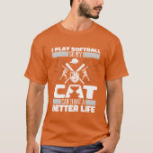 Softball Cat Retro T-Shirt (Vorderseite)