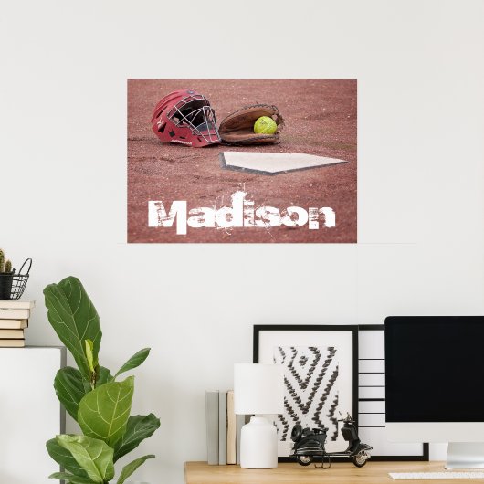 Softball Catcher Custom Poster (Heimbüro)