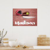 Softball Catcher Custom Poster (Küche)