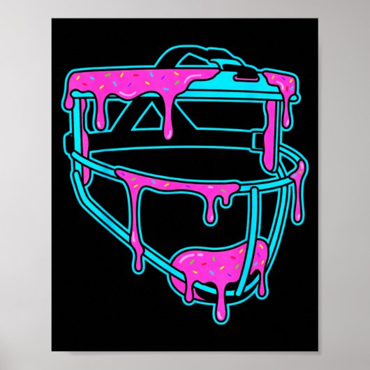 Softball Catcher Drip Ice Cream Mask Sprinkles Gam Poster (Vorne)