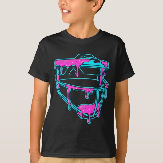 Softball Catcher Drip Ice Cream Mask Sprinkles Gam T-Shirt (Vorderseite)
