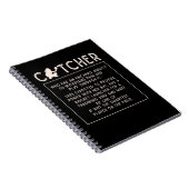 Softball Catcher Girl Funny Baseball Player Spaß Notizblock (Rechte Seite)