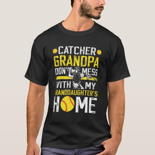 Softball Catcher Grandpa Funny Softball Catcher Gr T-Shirt (Vorderseite)