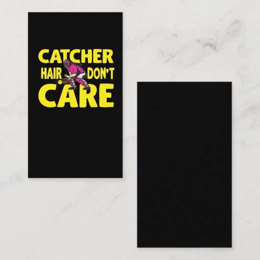 Softball Catcher Hair Girl Weibliche Softball Play Visitenkarte (Vorne/Hinten)