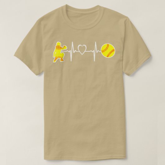 Softball Catcher Heartbeat T-Shirt (Design vorne)