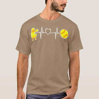 Softball Catcher Heartbeat T-Shirt