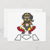 Softball-Catcher Postkarte (Vorne/Hinten)