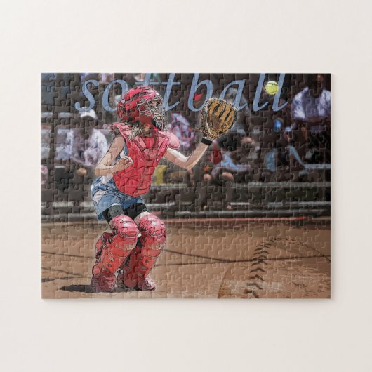 Softball Catcher Puzzle (Horizontal)