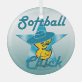 Softball Chick #7 Ornament Aus Glas (Vorderseite)