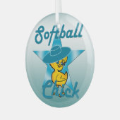 Softball Chick #7 Ornament Aus Glas (Vorderseite links)