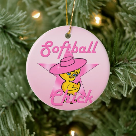 Softball Chick #8 Keramik Ornament (Baum)