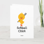 Softball Chick Greeting Card Karte (Rückseite)