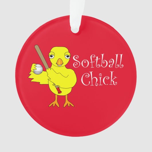 Softball Chick Ornament (Vorderseite)