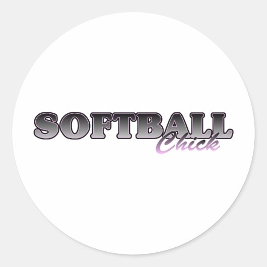 Softball Chick Runder Aufkleber (Vorderseite)