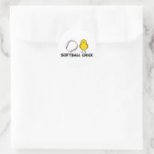 Softball Chick Runder Aufkleber (Tasche)