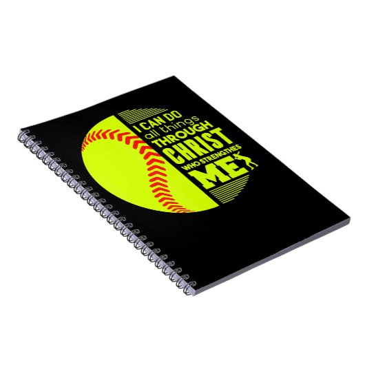 Softball Christlich Softball Ich kann alles tun ph Notizblock (Rechte Seite)