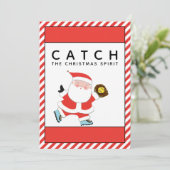 Softball Christmas Feiertagskarte (Stehend Vorderseite)