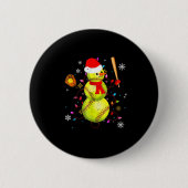 Softball Christmas Funny Softball Snowman Xmas Button (Vorderseite)