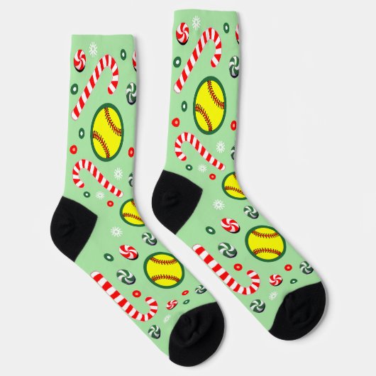 Softball Christmas Holiday Gifts Socks Socken (Rechts)
