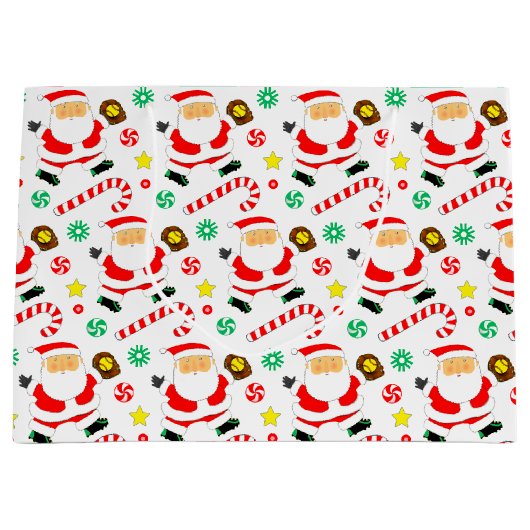 Softball Christmas Holiday Große Geschenktüte (Vorderseite)
