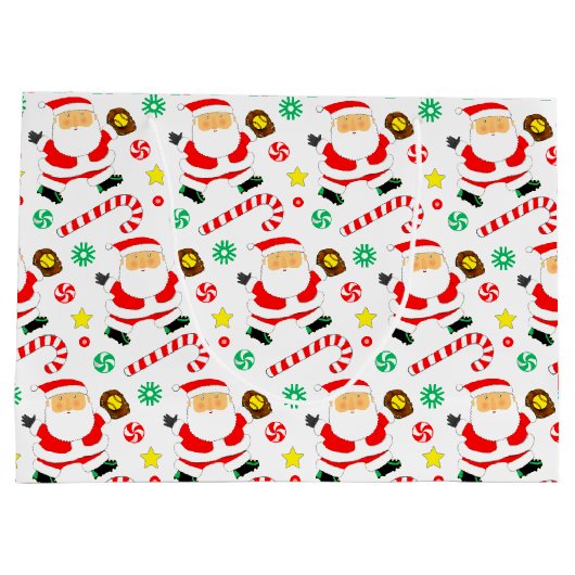 Softball Christmas Holiday Große Geschenktüte (Rückseite)