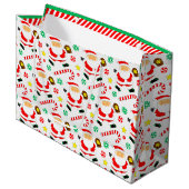 Softball Christmas Holiday Große Geschenktüte (Vorderseite Schrägansicht)