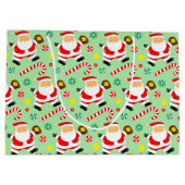 Softball Christmas Holiday Große Geschenktüte (Rückseite)