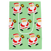 Softball Christmas Holiday Medium Gift Bag Mittlere Geschenktüte (Rückseite)