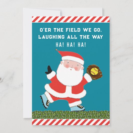 Softball Christmas Holiday Spaß Cards Feiertagskarte (Vorderseite)
