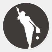 Softball Circle Pitcher Runder Aufkleber (Vorderseite)