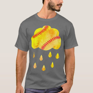 Softball Cloud Rain Pocket für Männer Softball T-Shirt