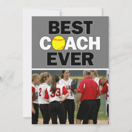 Softball Coach Best Ever Custom Foto Vielen Dank Dankeskarte