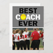 Softball Coach Best Ever Custom Foto Vielen Dank Dankeskarte (Vorne/Hinten)