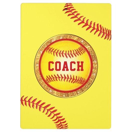 Softball Coach Clipboard, Alle Spieler, Coach, Tea Klemmbrett (Rückseite)