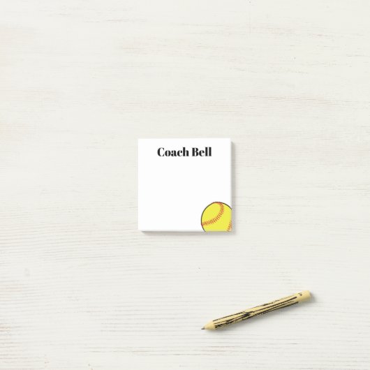 Softball Coach Custom danke Ihnen Geschenk klebrig Post-it Klebezettel (Auf Schreibtisch)