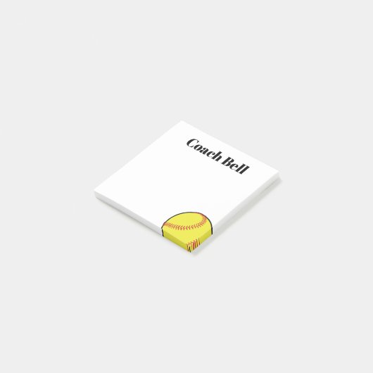 Softball Coach Custom danke Ihnen Geschenk klebrig Post-it Klebezettel (angewinkelt)