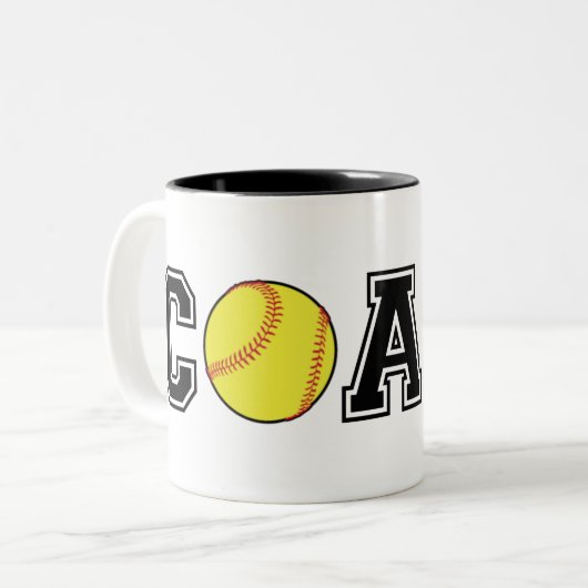 Softball-Coach Dankeschön Geschenkkaffee Tasse (Vorderseite Links)