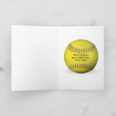 Softball Coach Dankeschön Karte (Innenseite)
