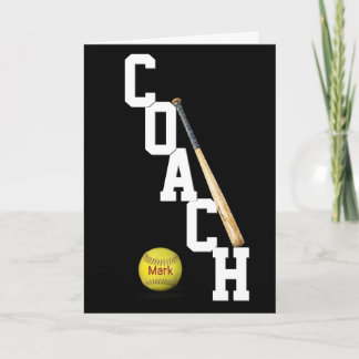 Softball Coach Dankeschön Karte