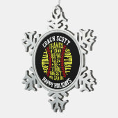 SoftBALL COACH GIFT PERSONALISIERTES Weihnachten Schneeflocken Zinn-Ornament (Rechts)