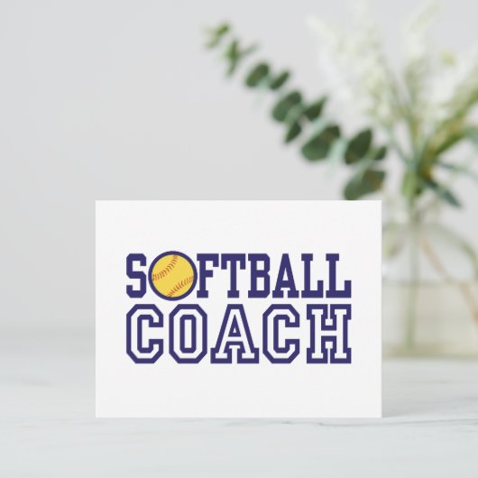 Softball Coach Postkarte (Stehend Vorderseite)
