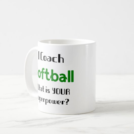 Softball-Coach-Tasse Kaffeetasse (Vorderseite Links)